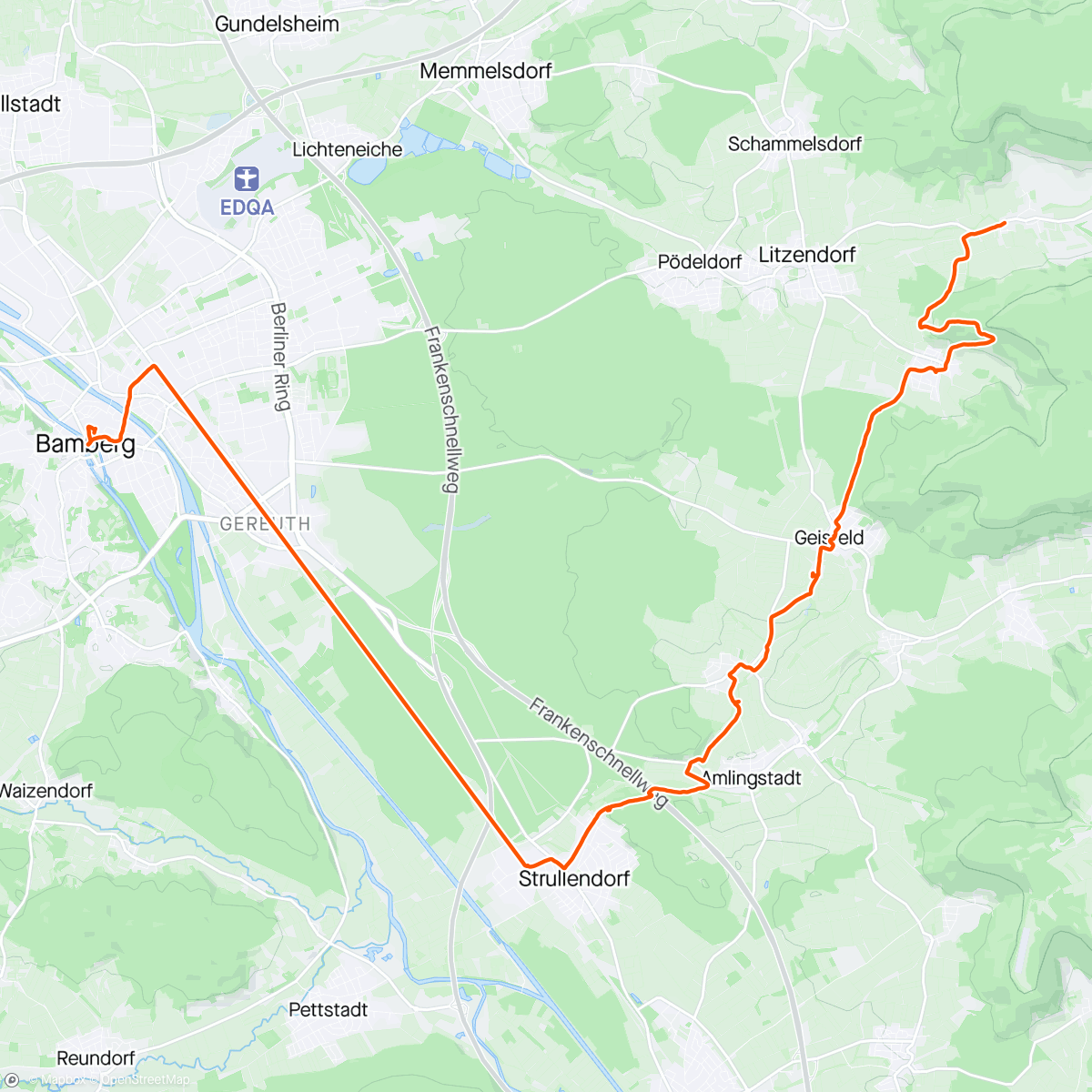 Mappa dell'attività Bamberg, Bierwanderweg