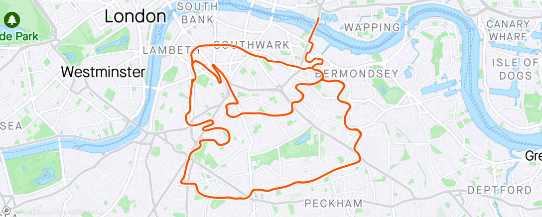 Map of the activity, Zwift - Surrey Hills in London