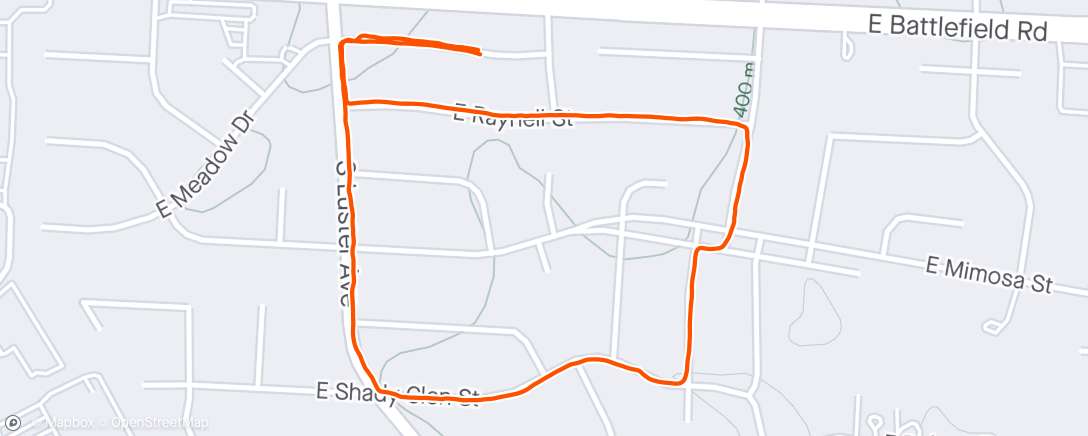 Map of the activity, Dog walk and some jog