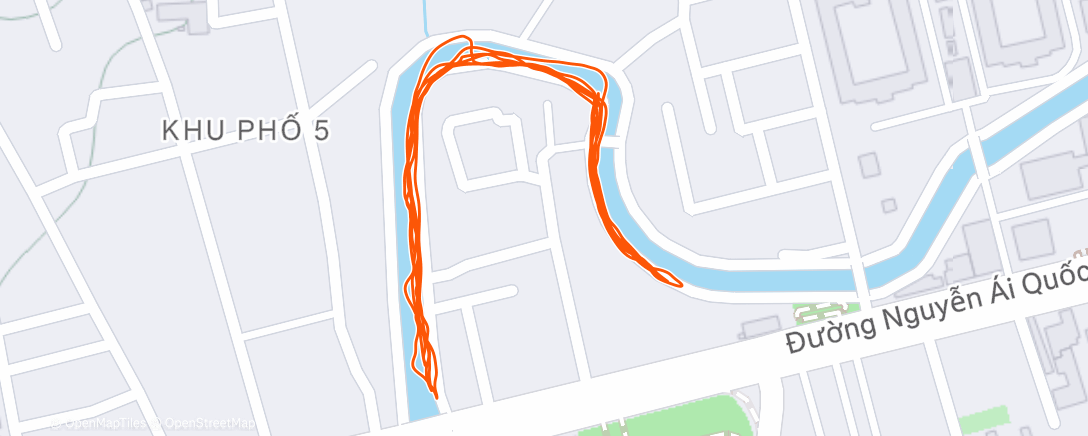 Map of the activity, Evening Run