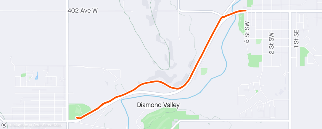 Map of the activity, cancelled flight recovery run