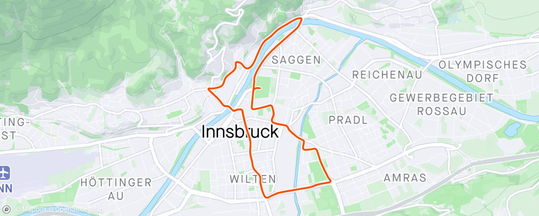 Map of the activity, Zwift - Group Workout: Bonbon (E) on Innsbruckring in Innsbruck