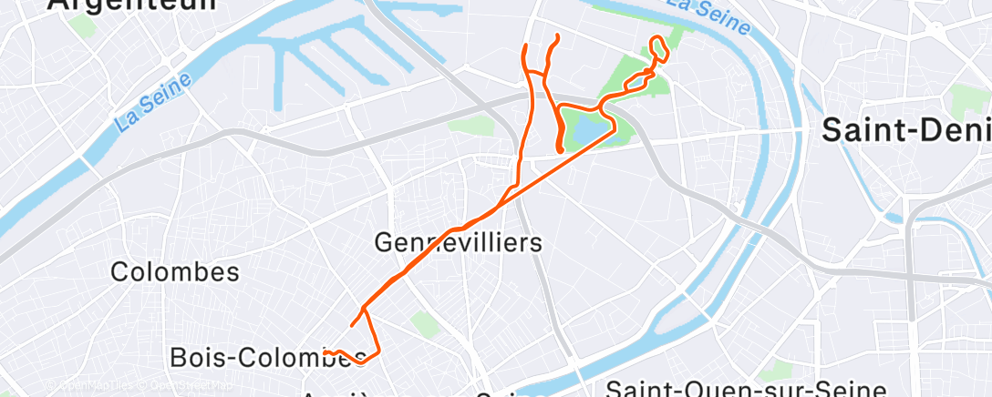 Map of the activity, prépa S1/s2/bug de ma montre donc env 2/3 kms non comptabilisés   beau pour ce dernier run de 2025 😊🥳