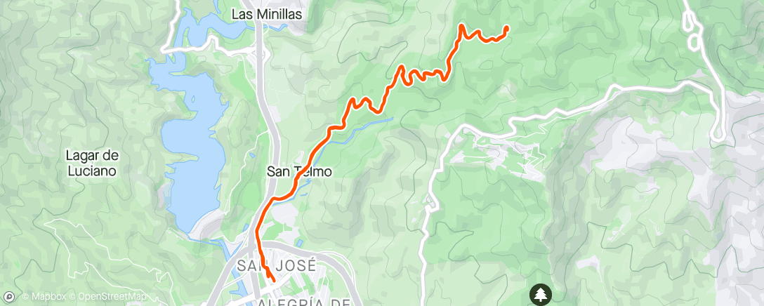 Karte der Aktivität „Carrera de montaña nocturna”