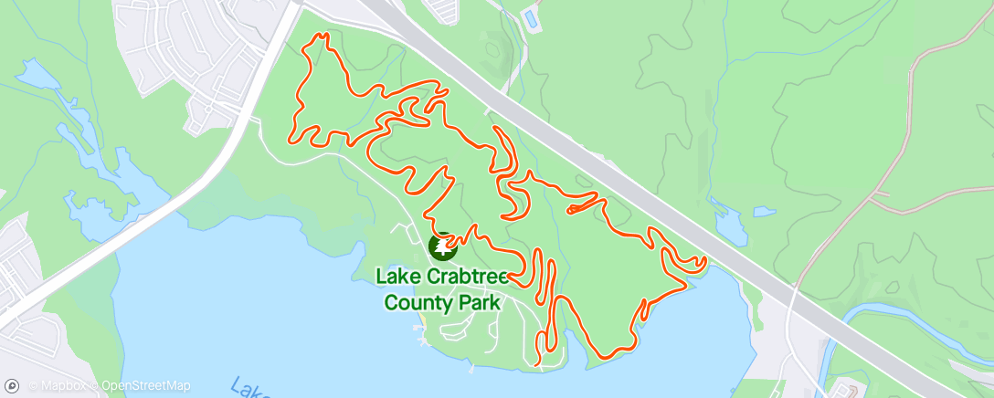 Map of the activity, Crabtree race 3 laps