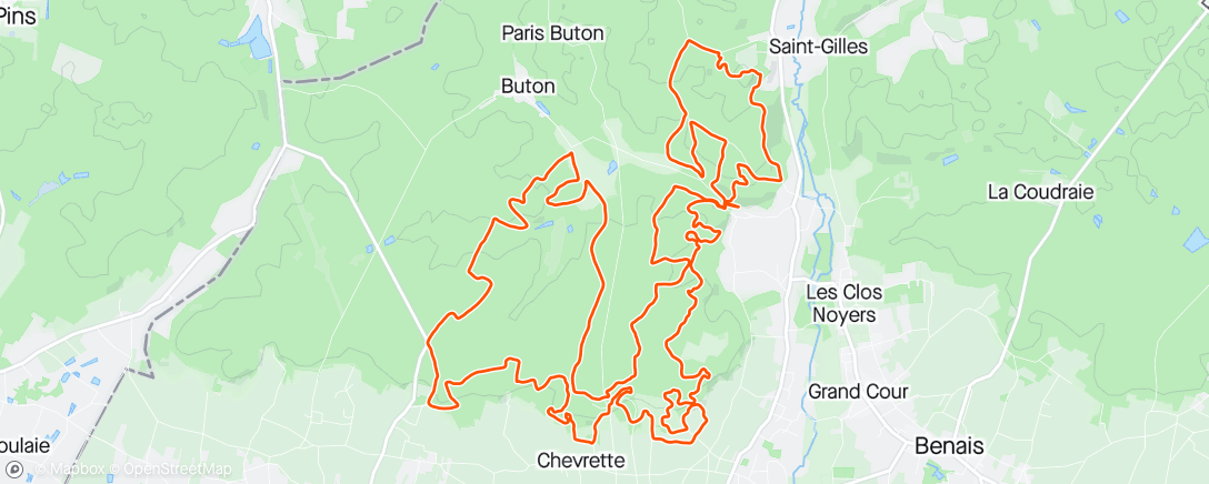 Map of the activity, Trail des grands 20 de bourgueil - 38km - 700D+ - 3h25m32s - 10/85
