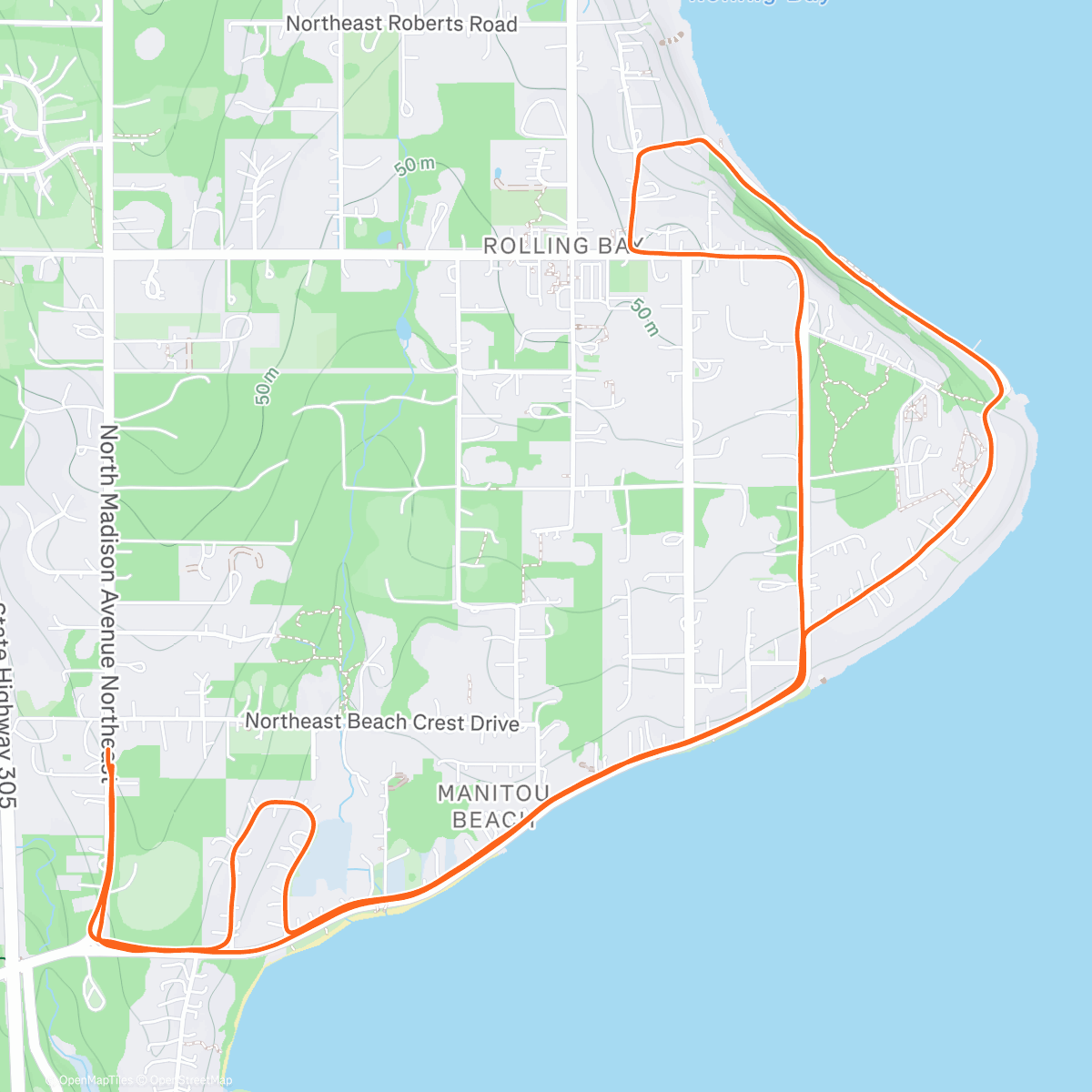 Map of the activity, Quick run before the wind storm