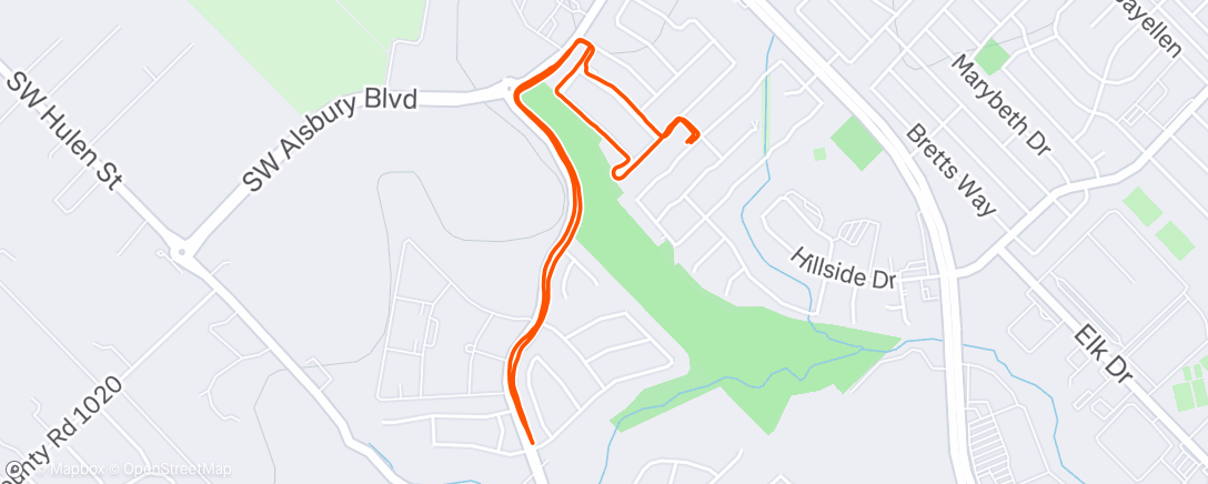 Map of the activity, Afternoon Run