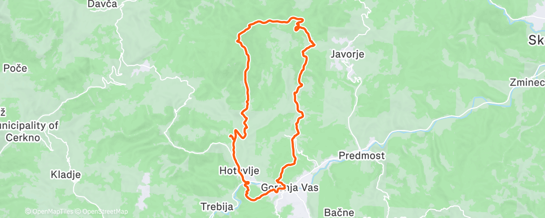 Map of the activity, Morning Trail Run
