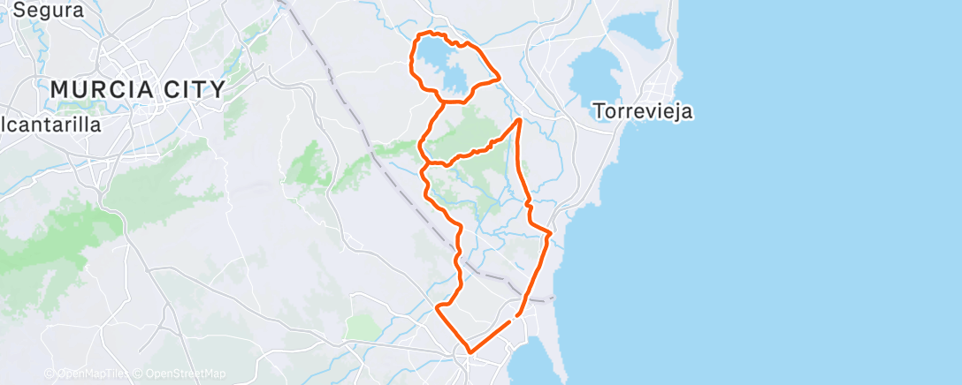 Map of the activity, Torremendo, Pedrera, casa roja, Rebate, Mil Palmeras