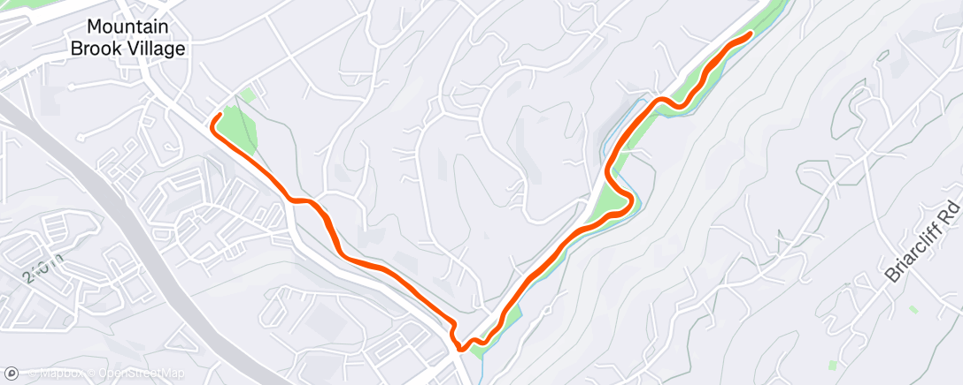 Map of the activity, Afternoon Run