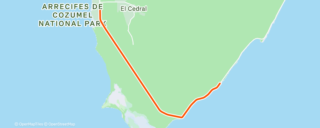 Map of the activity, ROUVY - GFNY Cozumel 30km
