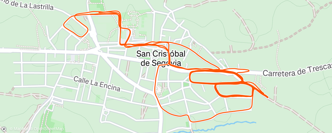 Map of the activity, Carrera de noche