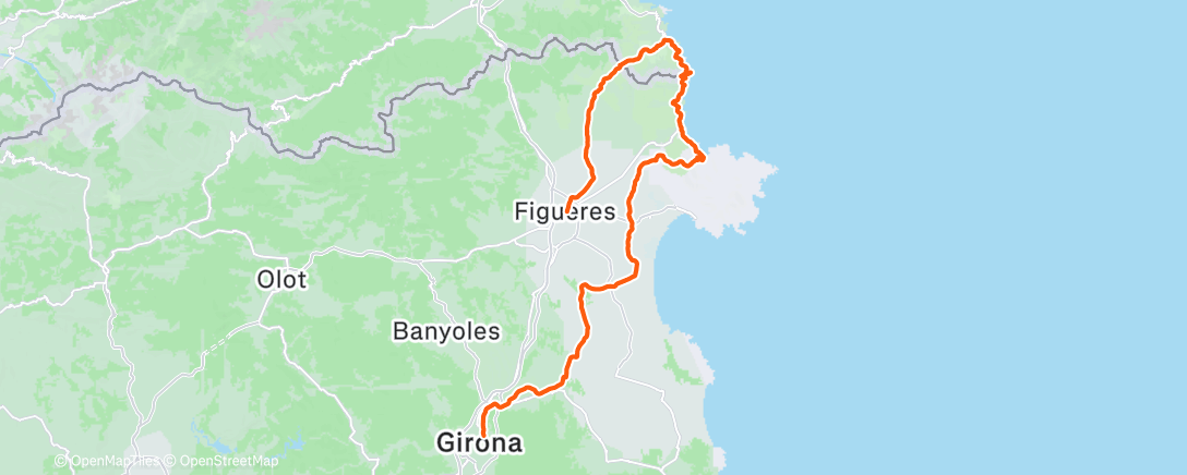 Map of the activity, Cycling