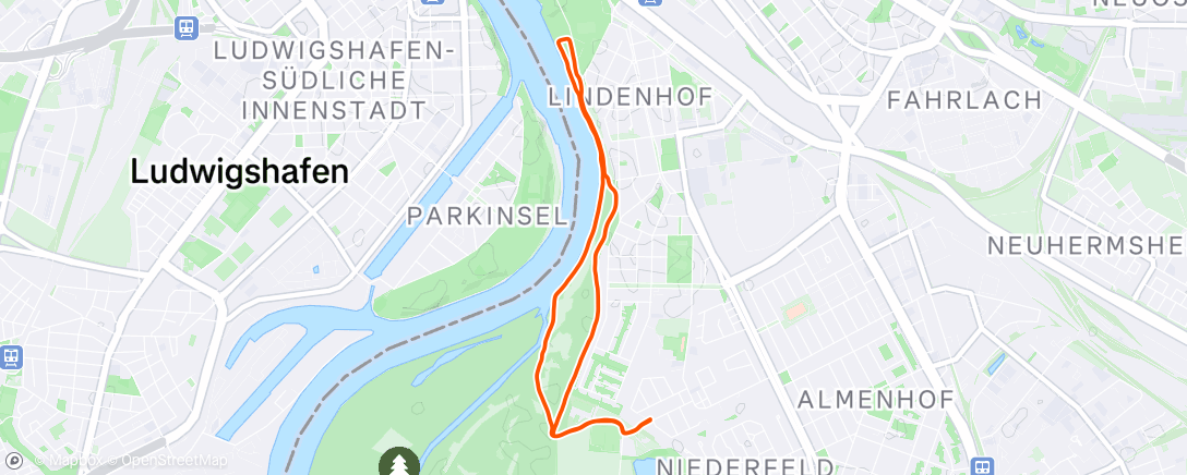 Map of the activity, Lauf am Nachmittag