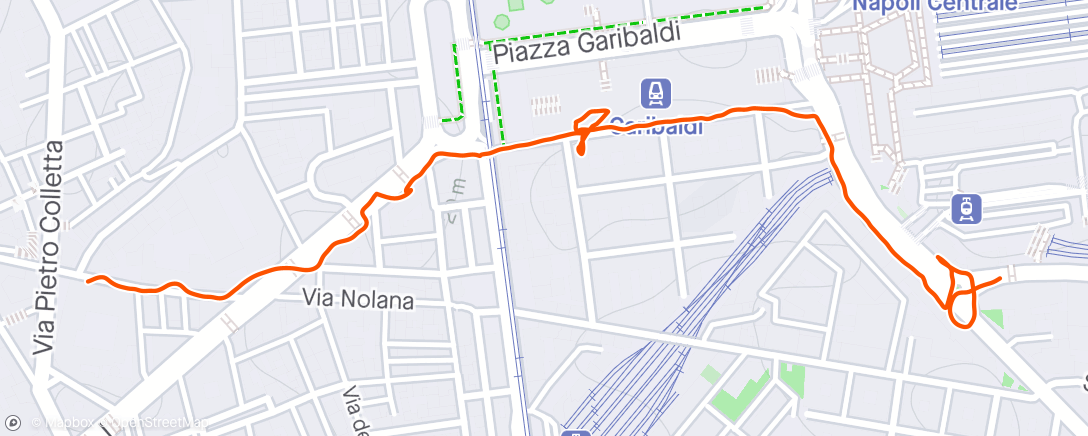 Map of the activity, Forgot to stop Strava. Oops