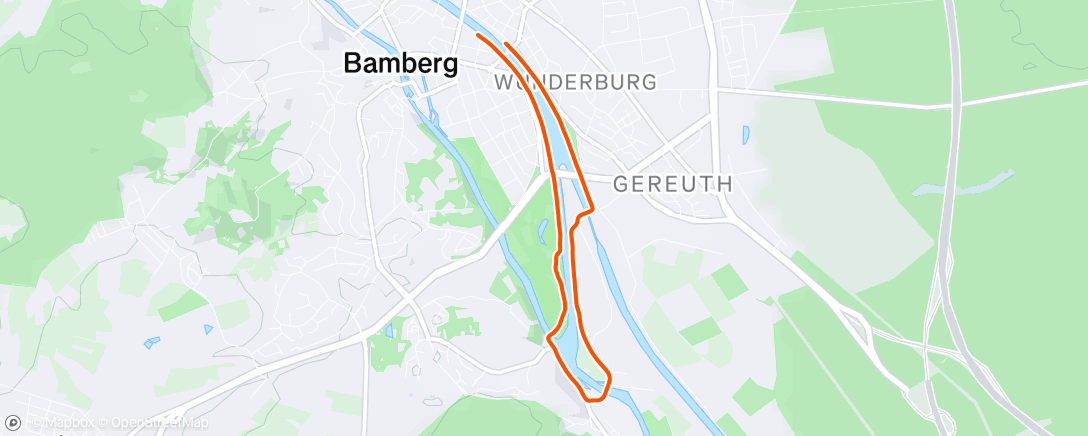 Map of the activity, Lauf am Nachmittag