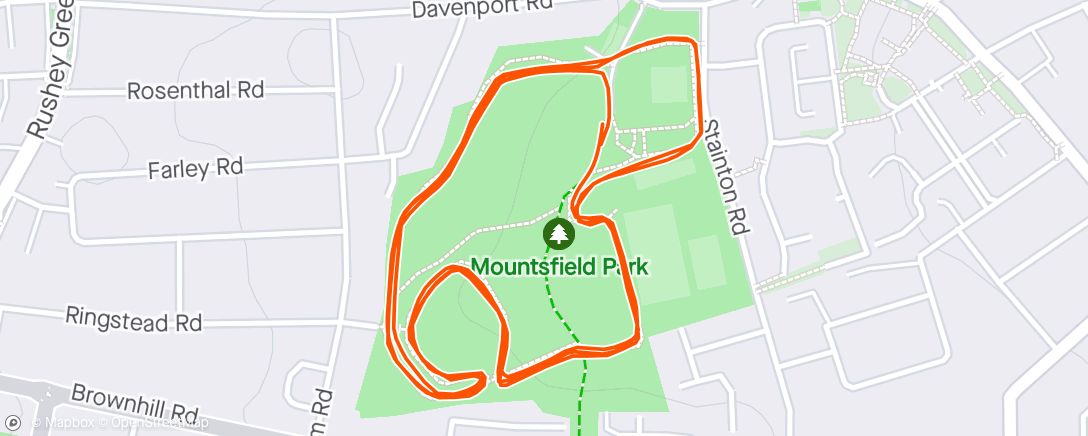 Map of the activity, Catford parkrun