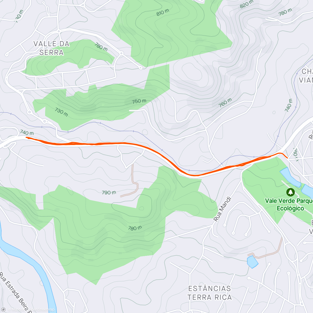Map of the activity, Corrida ao amanhecer