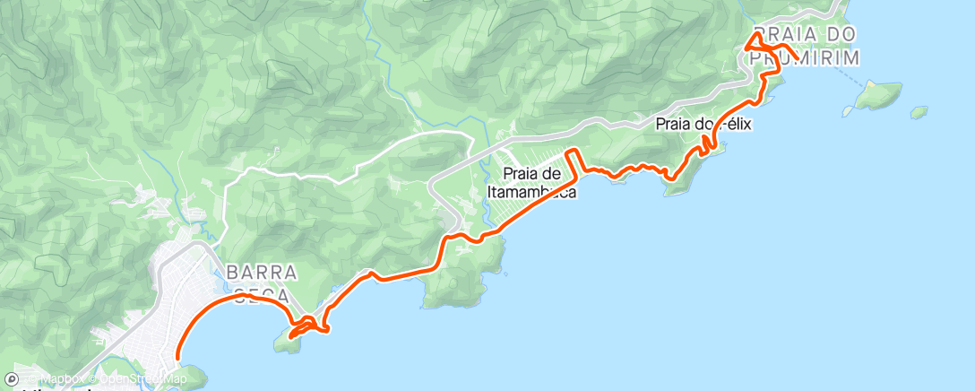 Map of the activity, Desafio 28 praias/ 21km
