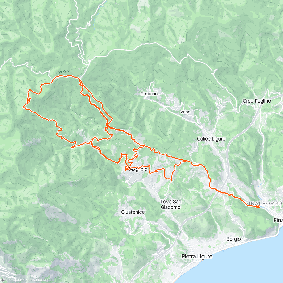 Map of the activity, Finale Ligure