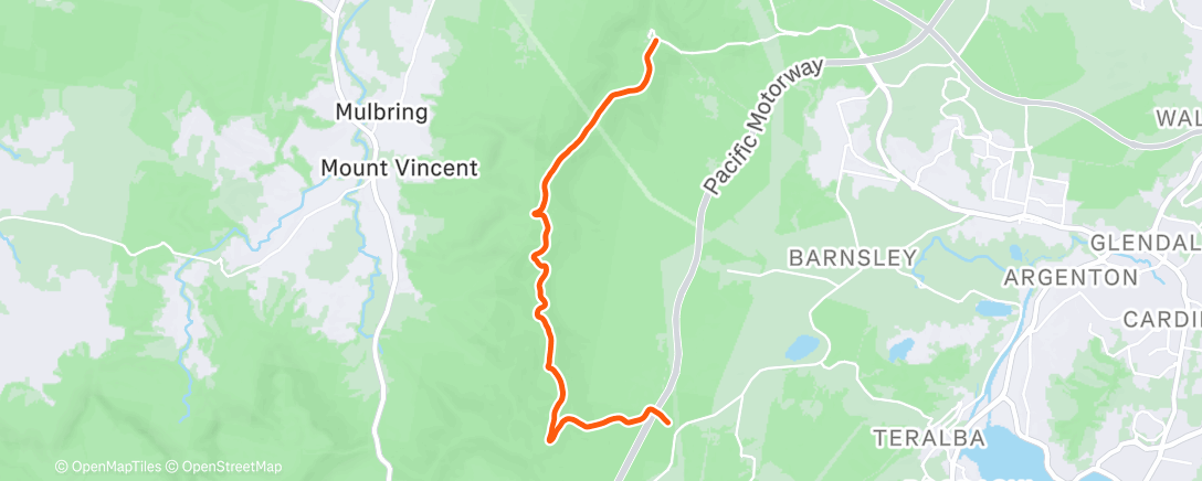 Map of the activity, Sugarloaf - out & back