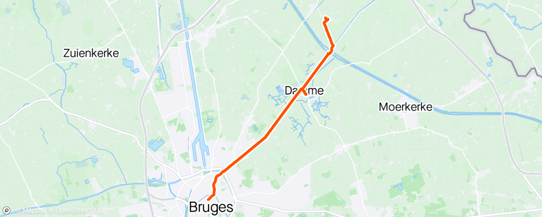 「Damme ride from Bruges」活動的地圖