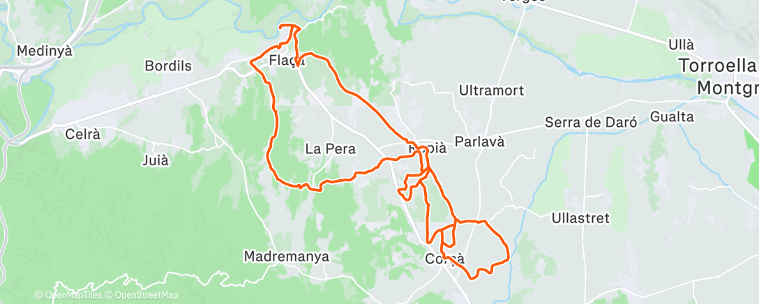 Map of the activity, Bicicleta por la mañana