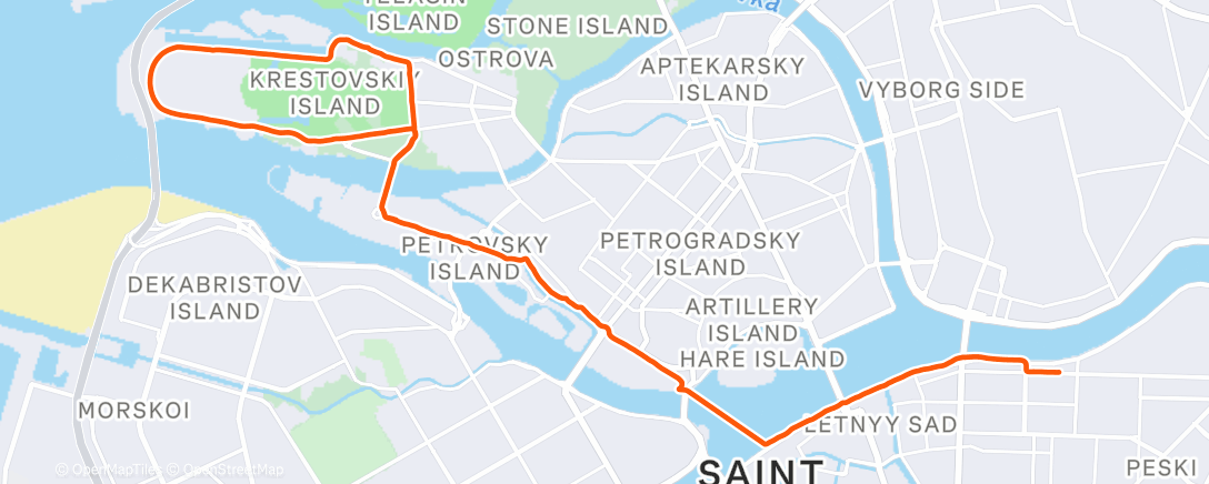 Map of the activity, Morning Run