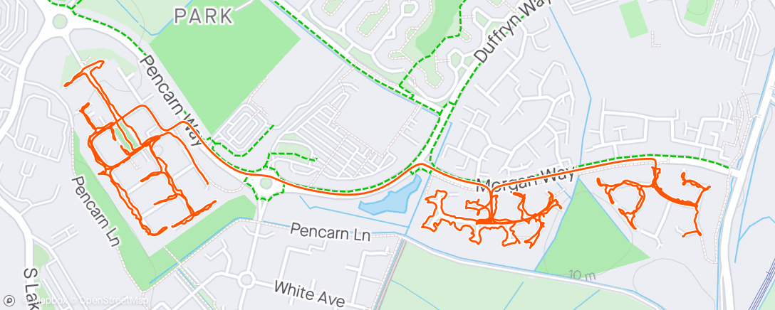Map of the activity, Duffryn finish