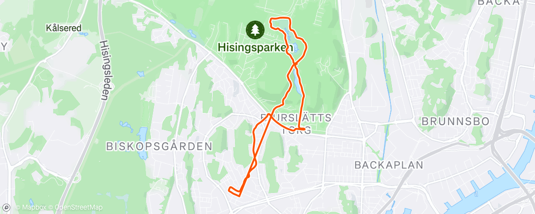 Map of the activity, Afternoon Run
