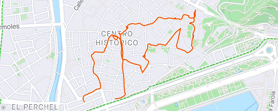 Map of the activity, Malaga by night