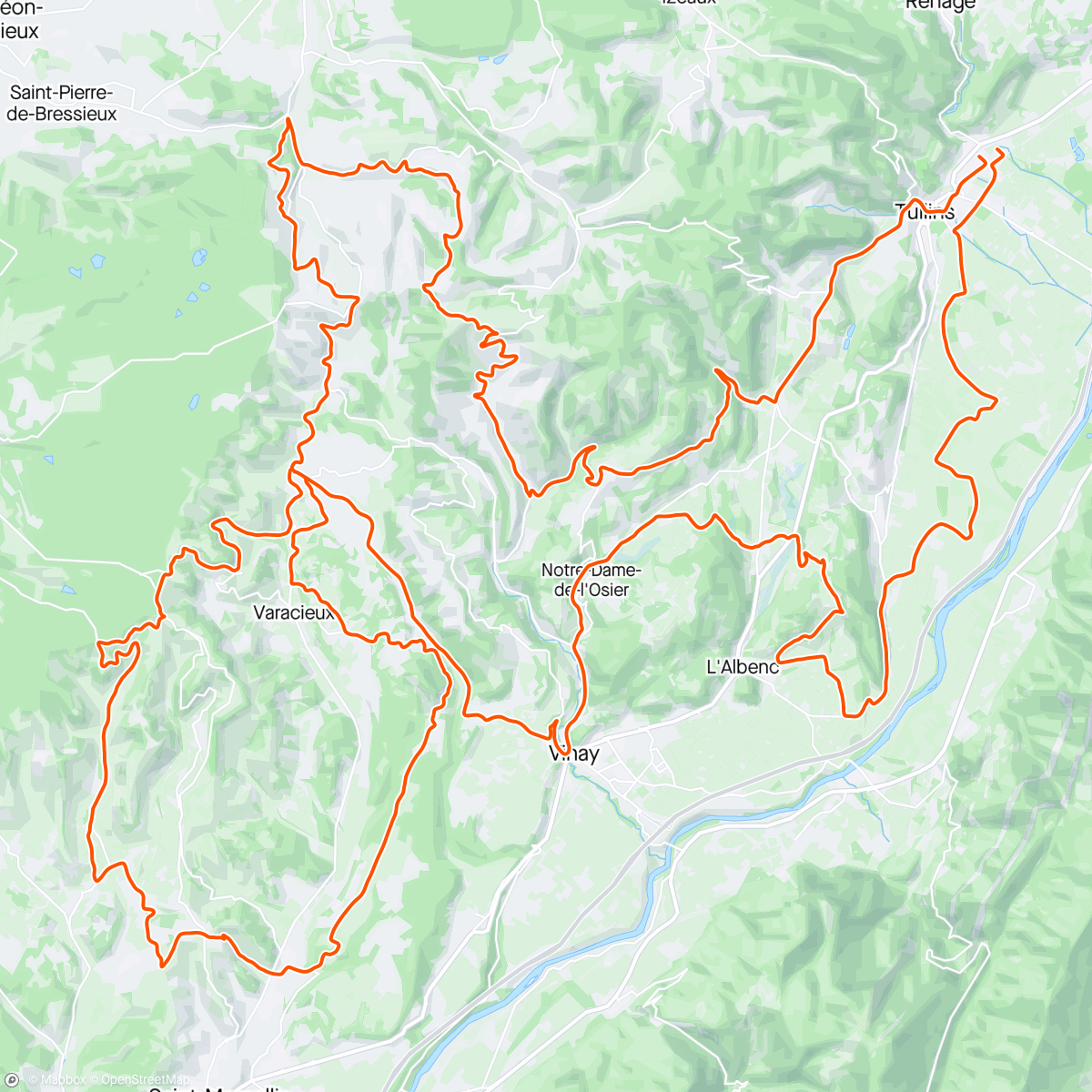 Map of the activity, Rando des coteaux à Tullins