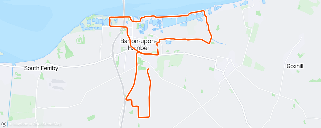 Map of the activity, Sunday half marathon (8.5 miles with Dot 🐕‍🦺)