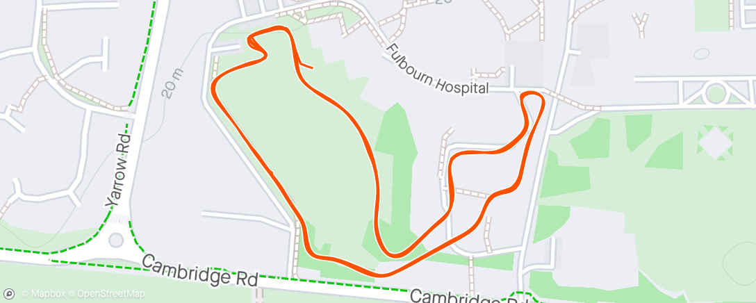 アクティビティ「Fulbourn Hospital parkrun. It's a F」の地図