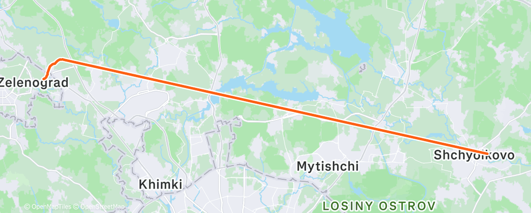 Map of the activity, Night Hike