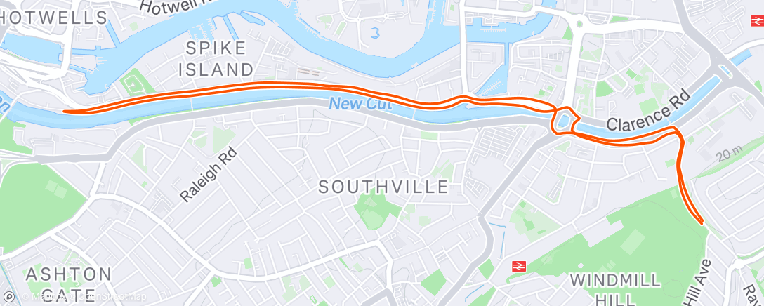 Map of the activity, Afternoon Run