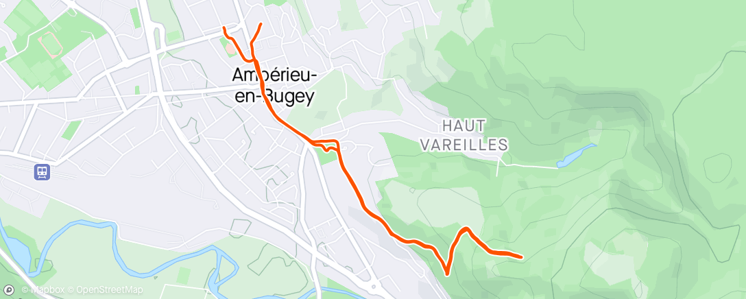 Map of the activity, Navette : 8x 100m ↗️↘️