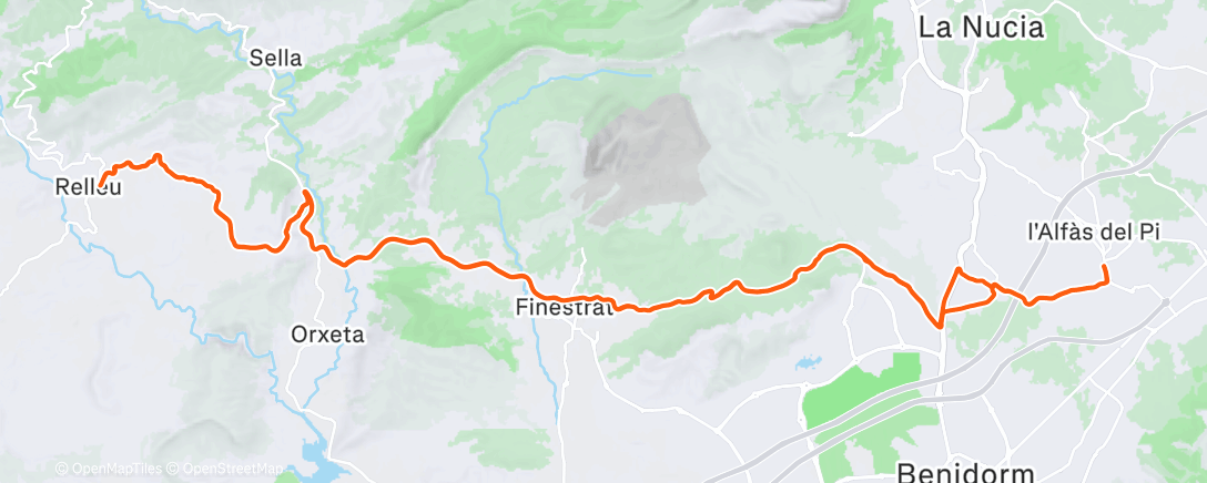 Map of the activity, Bicicleta a la hora del almuerzo