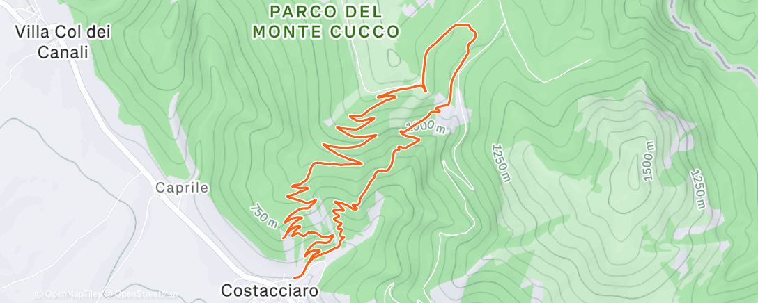 Map of the activity, Camminata mattutina