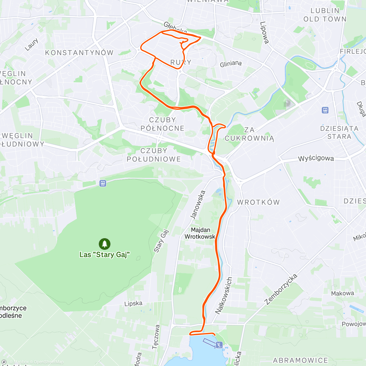 Map of the activity, Evening Run