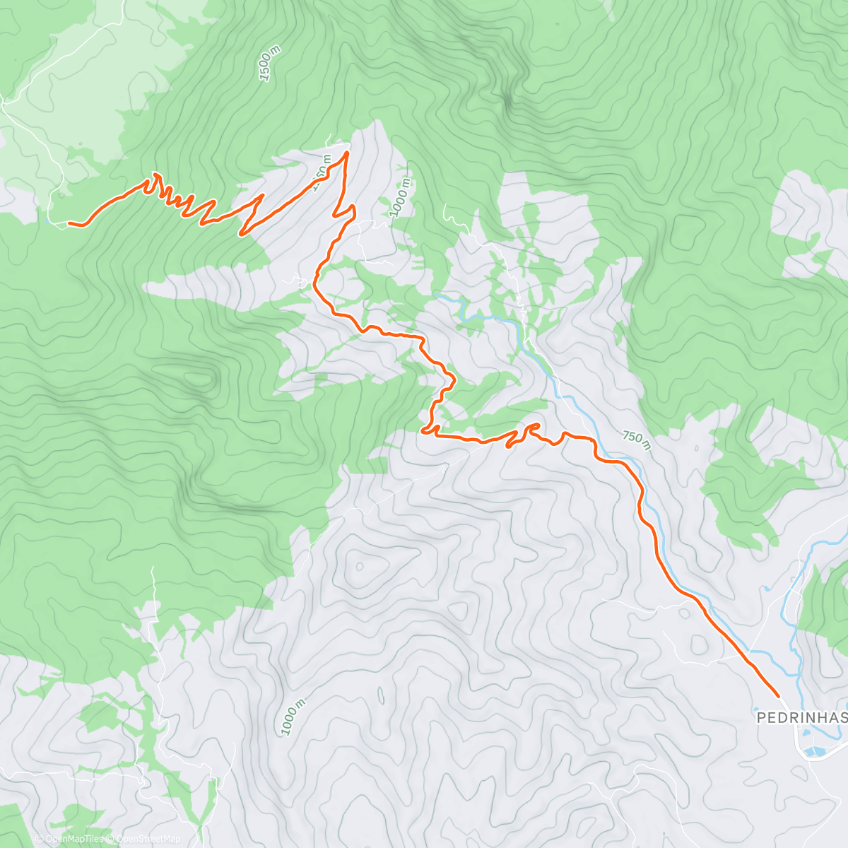 Map of the activity, Caminho da Fe- Gomeral to Pedrinhas