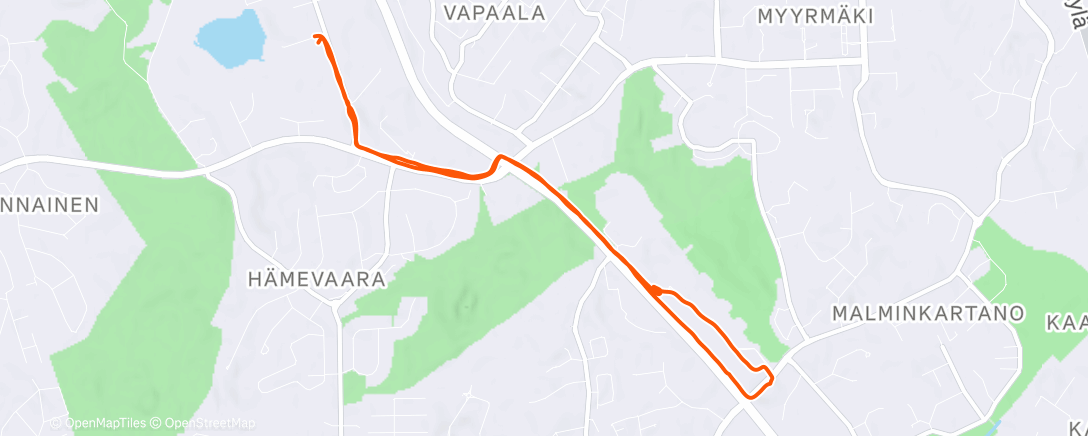 Map of the activity, Hyöty Hike