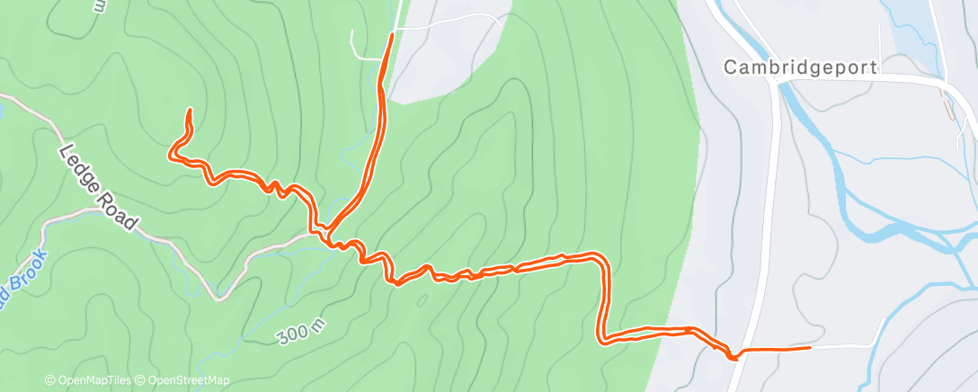 Map of the activity, Afternoon Run