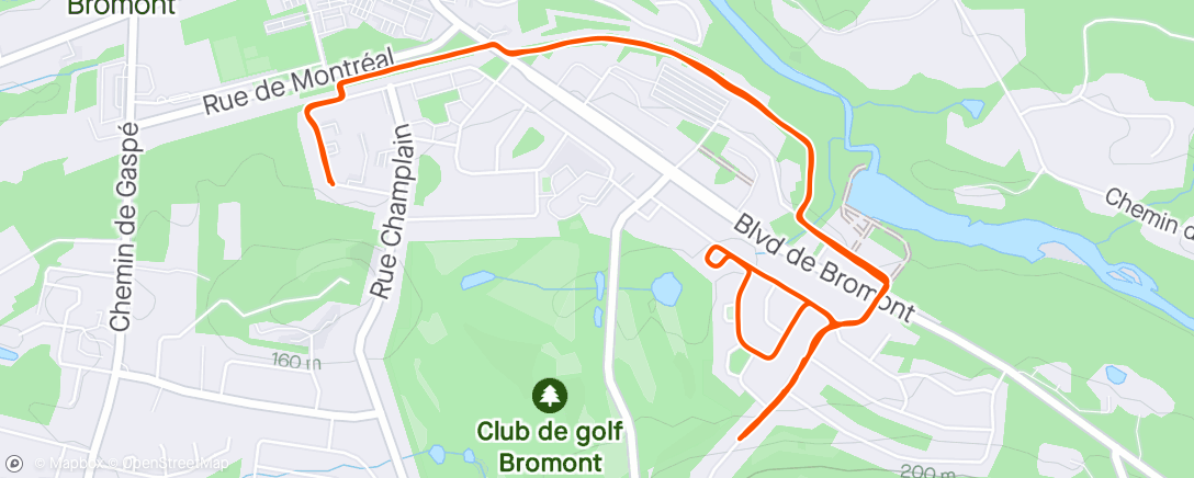 Map of the activity, Hills sprints