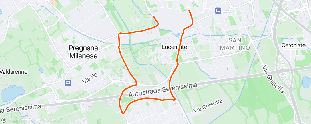Mappa dell'attività Ciclismo all’ora di pranzo