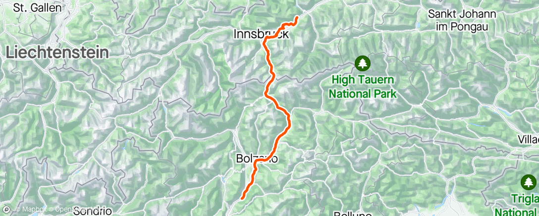 Map of the activity, Etapa 2 Tour de los Alpes