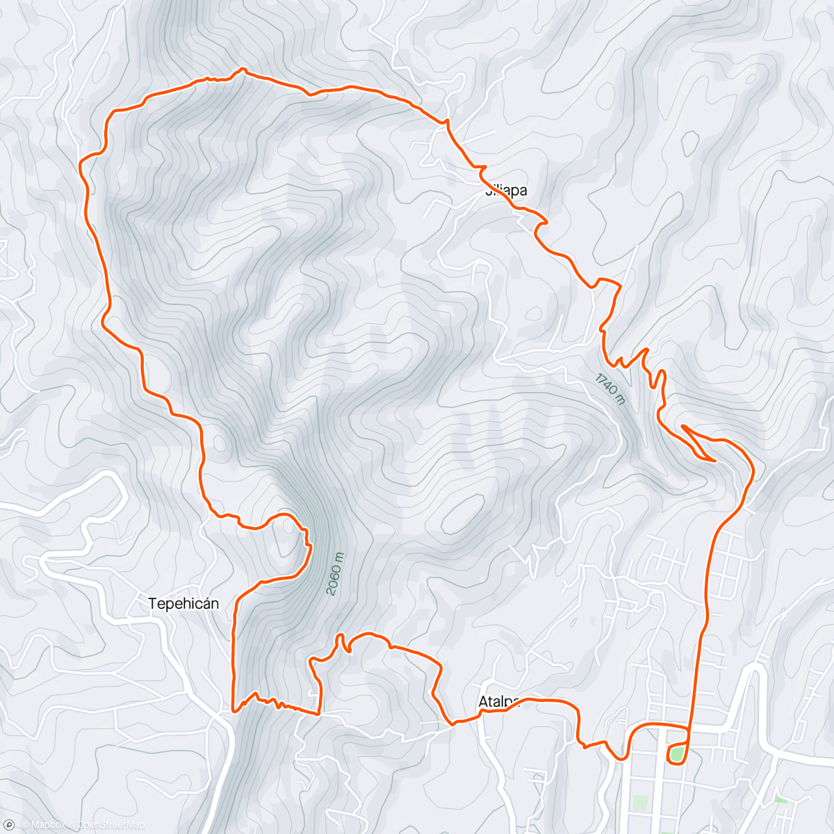 Map of the activity, Cerro Rojo Tlatlauquitepec