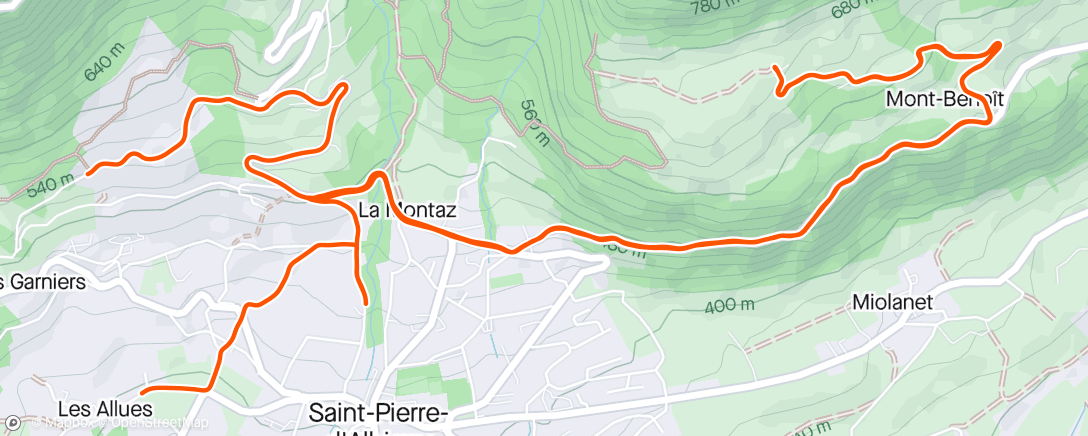 Map of the activity, Trail dans l'après-midi