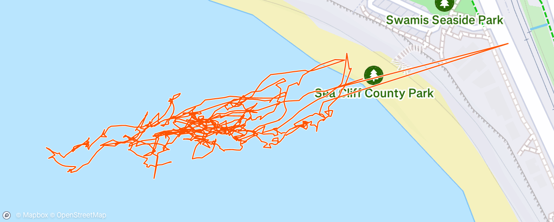 Map of the activity, Morning Surfing